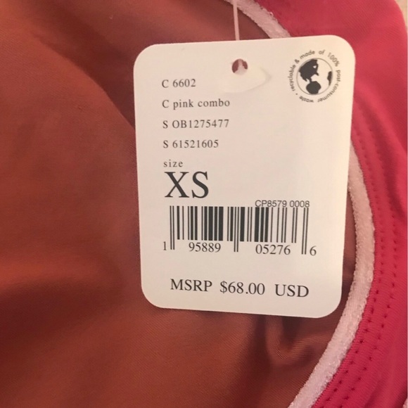 Free People FP Movement Colorblock In It To Win It Sport Bra Size XS Pink Combo - Picture 4 of 7